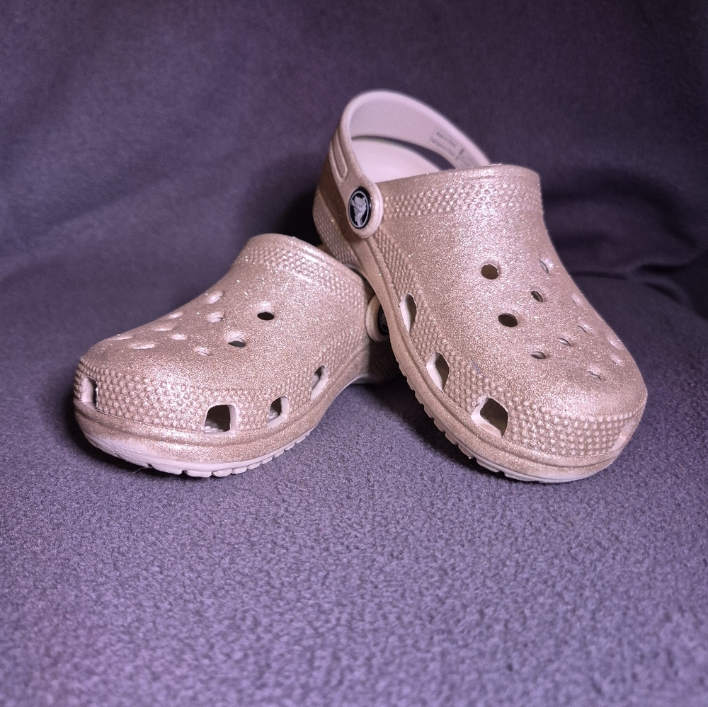 Kids Shimery Gold Crocs